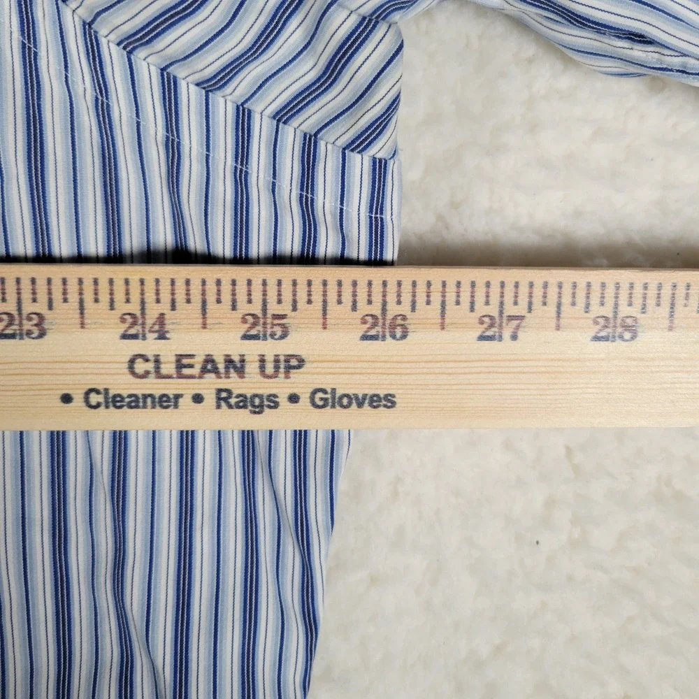 Polo Ralph Lauren Button Down Shirt Mens XL Blue White Striped Long Sleeve - Picture 10 of 10